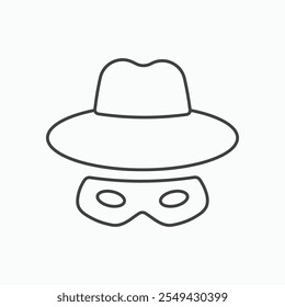 Spy icon set in blackthin line style.