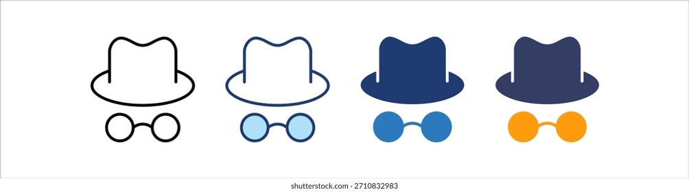 Conjunto de iconos de espía Colección de estilo múltiple