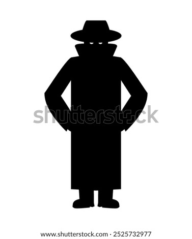 Spy icon. silhouette secret agent symbol.