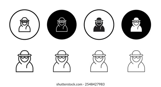Spy icon Thin line illustration set