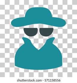 Spy icon. Vector illustration style is flat iconic bicolor symbol, soft blue colors, transparent background. Designed for web and software interfaces.
