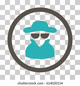 Spy icon. Vector illustration style is flat iconic bicolor symbol, grey and cyan colors, transparent background. Designed for web and software interfaces.