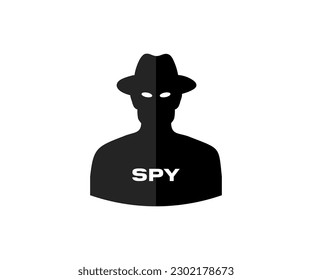 Spy Icon Vektorgrafik oder Incognito Symbol Logo Design. Computer Hacker Avatar Konzept, Internet Spy, Cracker Agent, Detektiv mit diesem Vektordesign und Illustration.
