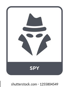 spy icon vector on white background, spy trendy filled icons from Internet security and networking collection, spy simple element illustration