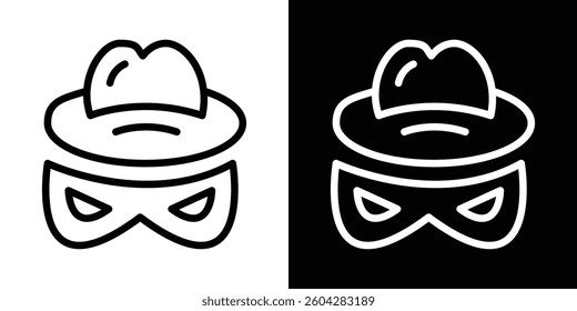 Spy icons vectors set in stroke line style.