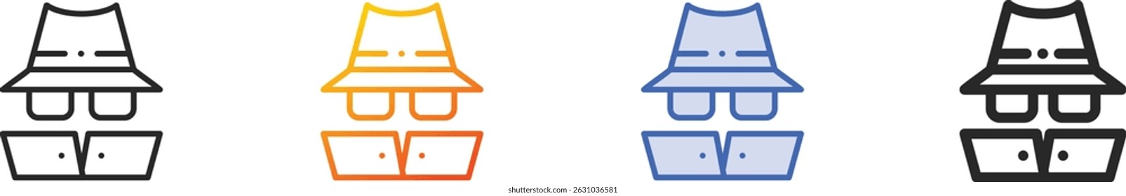 spy icon.Thin Linear, Gradient, Blue Stroke and bold Style Design Isolated On White Background
