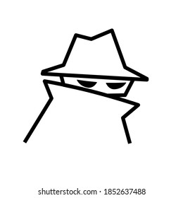 Spy line icon. Clipart image isolated on white background.