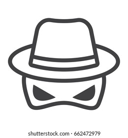 Spy line icon, incognito and agent, vector graphics, a linear pattern on a white background, eps 10. svg