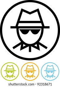 Spy man face - Vector icon
