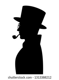 Black Silhouette Man Cloak Finger Vector Stock Vector (Royalty Free ...