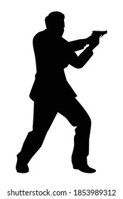 Spy man silhouette vector on white background
