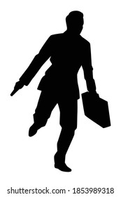 Spy man silhouette vector on white background