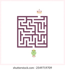 I spy. Maze. Kids mini game for development with cute animals.