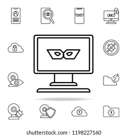 spy in pc icon. Virus antivirus icons universal set for web and mobile