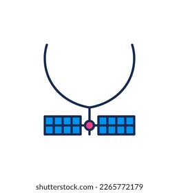 Spy Radiosonde with Solar Panels vector concept colored icon or logo element