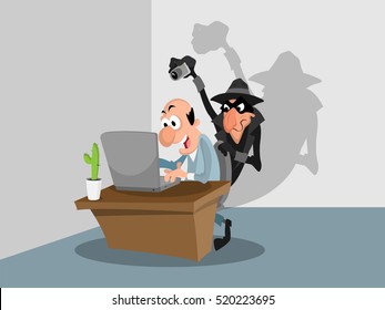 Spy receives the information from the computer