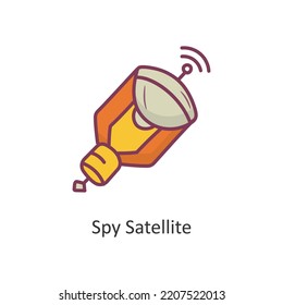 Spy Satellite Vector Filled Outline Icon Design Illustration. Space Symbol On White Background EPS 10 File