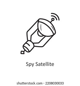 Spy Satellite Vector Outline Icon Design Illustration. Space Symbol On White Background EPS 10 File