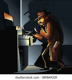 Spy seeking documents

Spy seeking Important Documents in office.
