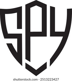 SPY Schild Logo Design, Symbol, Symbol, Vektordatei 