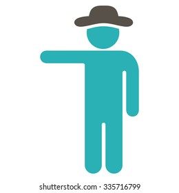 Spy Show vector icon. Style is bicolor flat symbol, grey and cyan colors, rounded angles, white background.