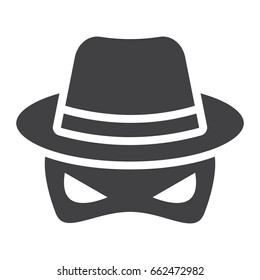 Spy solid icon, incognito and agent, vector graphics, a glyph pattern on a white background, eps 10. svg
