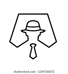 Spy Symbol Icon Illustration, Anonymous, Secret Agent, Hacker, Mysterious