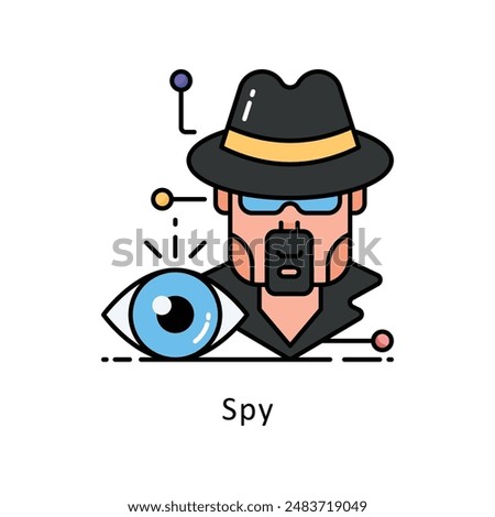 Spy vector   Filled outline Design illustration. Symbol on White background EPS 10 File