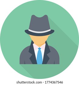 spy vector flat color icon 