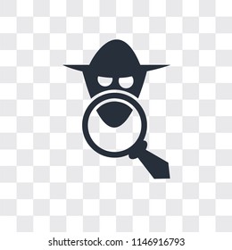 Spy vector icon isolated on transparent background, Spy logo concept