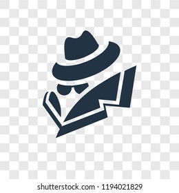 Spy vector icon isolated on transparent background, Spy transparency logo concept