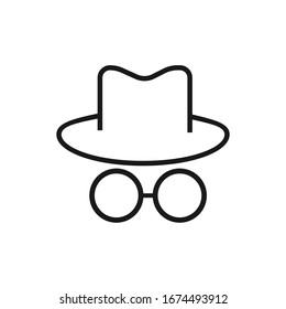 Spy vector icon isolated on white background.
