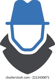 Spionage-Vektorgrafik auf transparentem Hintergrund. Hochwertige Symbole. Glyphen Vektorsymbole für Konzept und Grafikdesign. 

