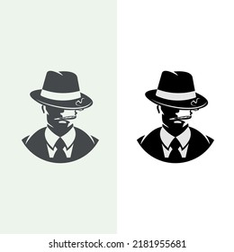Spy vector isolated flat illustration. detective icon isolated on white background
