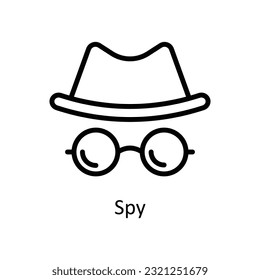 Spy Vector  outline Icon Design illustration. Cyber security  Symbol on White background EPS 10 File