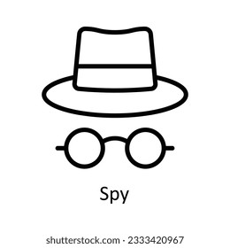 Spy Vector  outline Icon Design illustration. Cyber security  Symbol on White background EPS 10 File