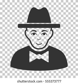 Spy vector pictogram. Illustration style is flat iconic gray symbol on a chess transparent background.