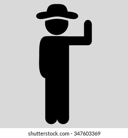 Spy Vote vector icon. Style is flat symbol, black color, rounded angles, light gray background.