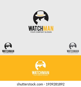 spy watchman logo design vector template