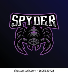 spyder mascot logo esport gaming. tarantula mascot logo illustration.