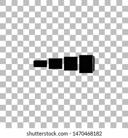 Spyglass. Black flat icon on a transparent background. Pictogram for your project