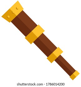 Spyglass in cartoon style. Pirate attribute isolated on white background.