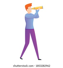 Spyglass headhunter icon. Cartoon of spyglass headhunter vector icon for web design isolated on white background