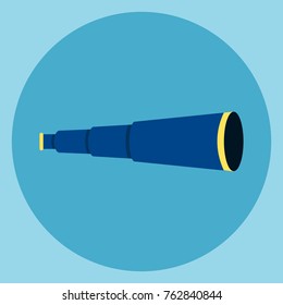 Spyglass Icon Business Foresight Concept Flat Vector Illustration