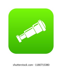 Spyglass icon green vector isolated on white background