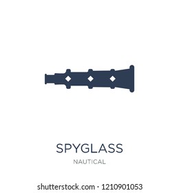 spyglass icon. Trendy flat vector spyglass icon on white background from Nautical collection, vector illustration can be use for web and mobile, eps10