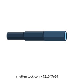 Spyglass icon. Vector illustration flat design. Isolated on white background.
