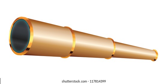 Spyglass isolated. Vector illustration