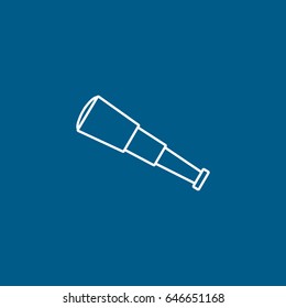 Spyglass Line Icon On Blue Background