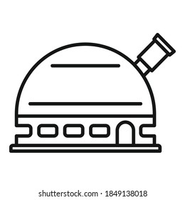 Spyglass planetarium icon. Outline spyglass planetarium vector icon for web design isolated on white background